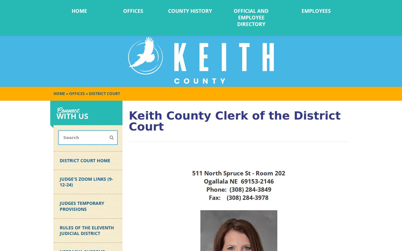 Keith County felony court case records from the district court clerk page