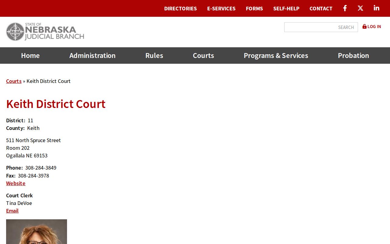 Keith County criminal court case access through the district court listing