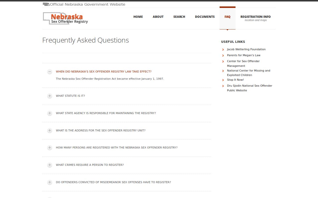 Keith County sex offender registry duties FAQ